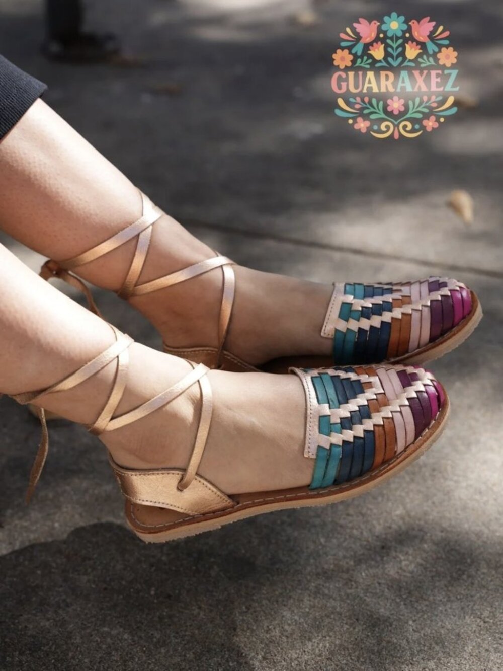 Guaraxez Lace-Up Sandals - Women MADE IN MEXICO